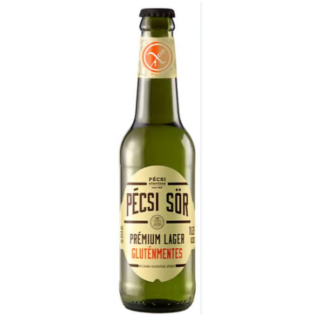 Pécsi sör - Bere lager premiu, fără gluten 0,33 L