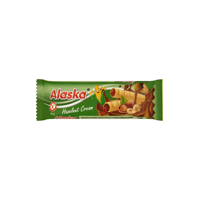 Alaska - Sticksuri din făină de porumb cu cremă alune 18 gr